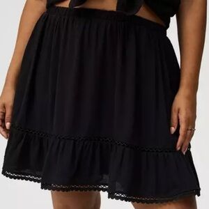 Torrid Tiered Lace Trim Mini Skirt